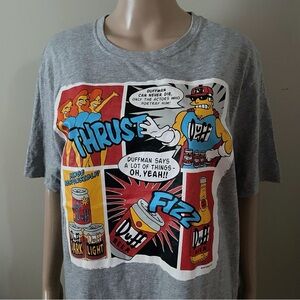 Simpsons Duffman Duff beer comic grey tshirt, men’s large